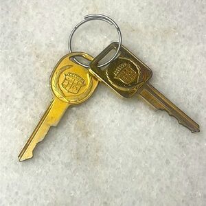 Vintage Cadillac keys Gold Plated Vehicle General Motors Keys OS